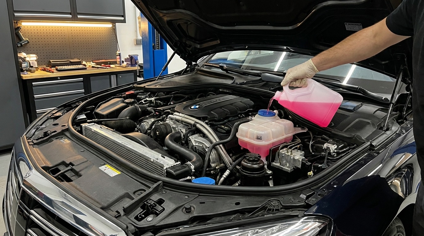 Coolant service on German engine